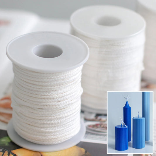 White Cotton Candle Woven Wick