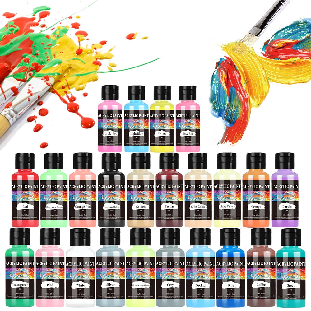 24 Color Acrylic Paint Colors