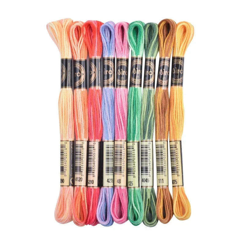 78 color segment dyed embroidery thread