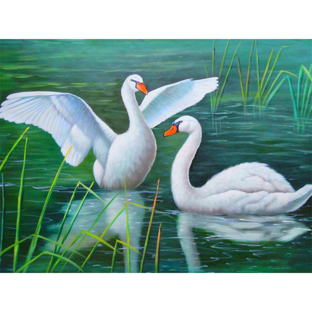 Swan Printed Cross Stitch Embroidery Kit