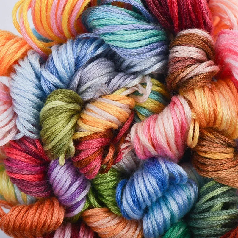 78 color segment dyed embroidery thread