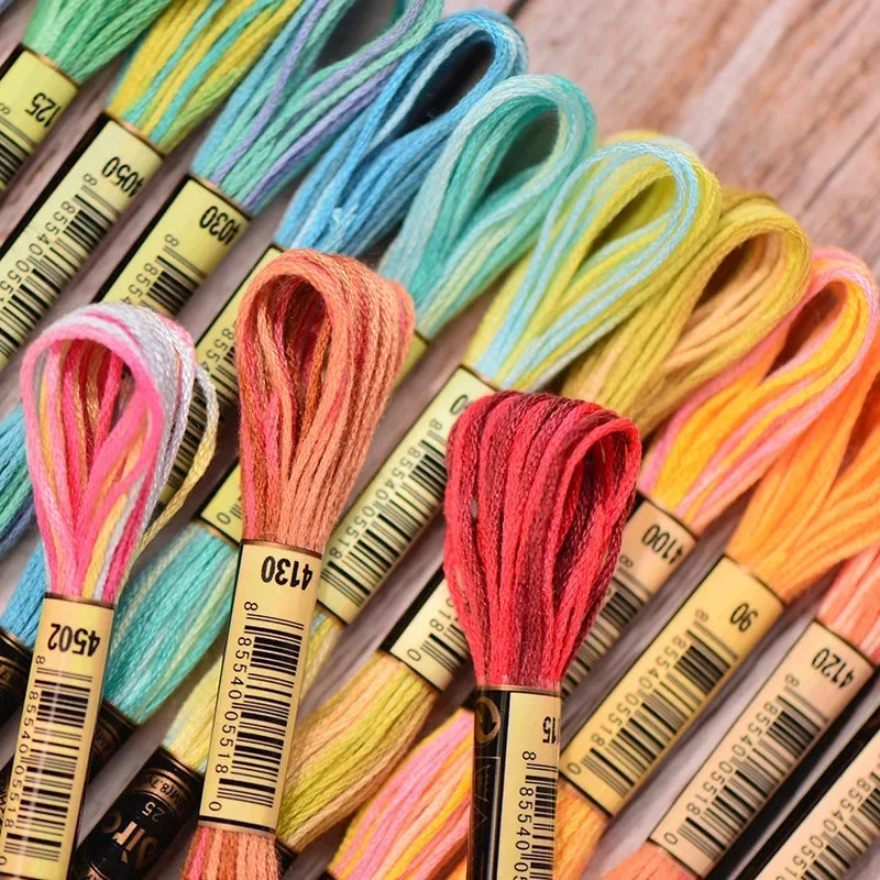 78 color segment dyed embroidery thread