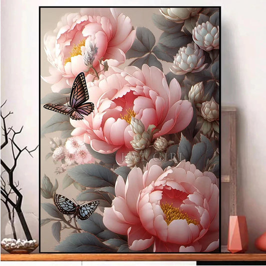 Flower  Mosaic Peony Butterfly Diamond Embroidery