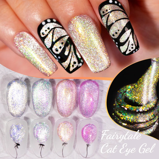 Cat Magnetic Gel Sparking  Silver Effect