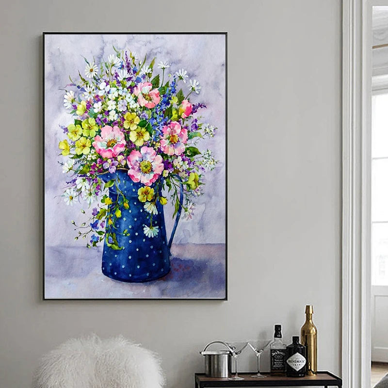 Paintings By Numbers Flowers On Canvas