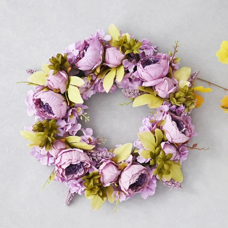 Artificial Peony Wreath Door Decoration