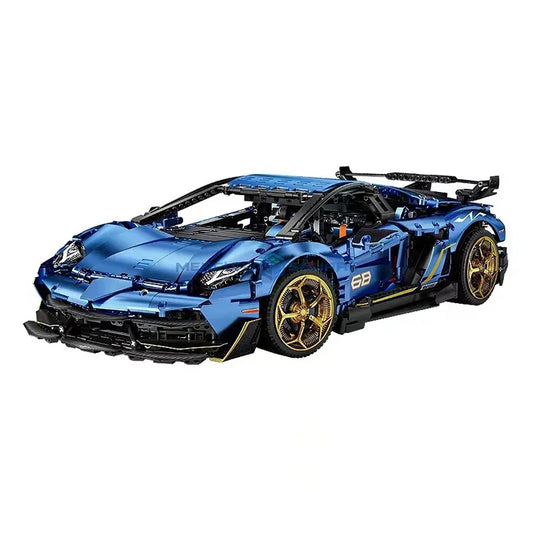 Blue SVJ Super Speed Sports Car Building Blocks