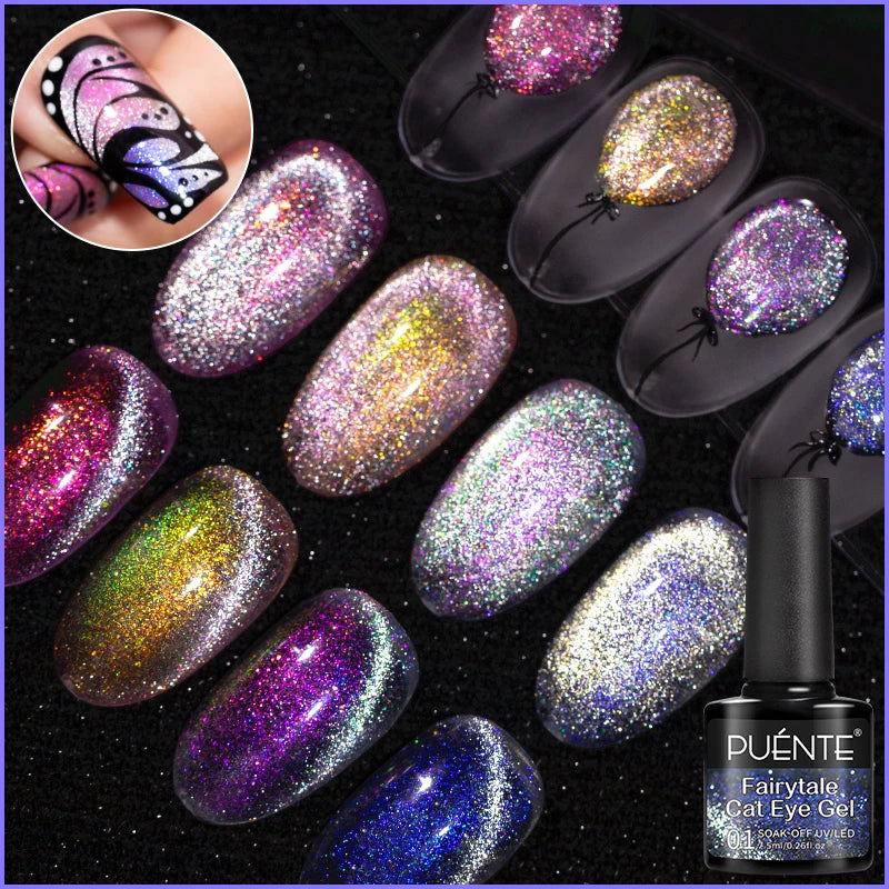 Cat Magnetic Gel Sparking  Silver Effect