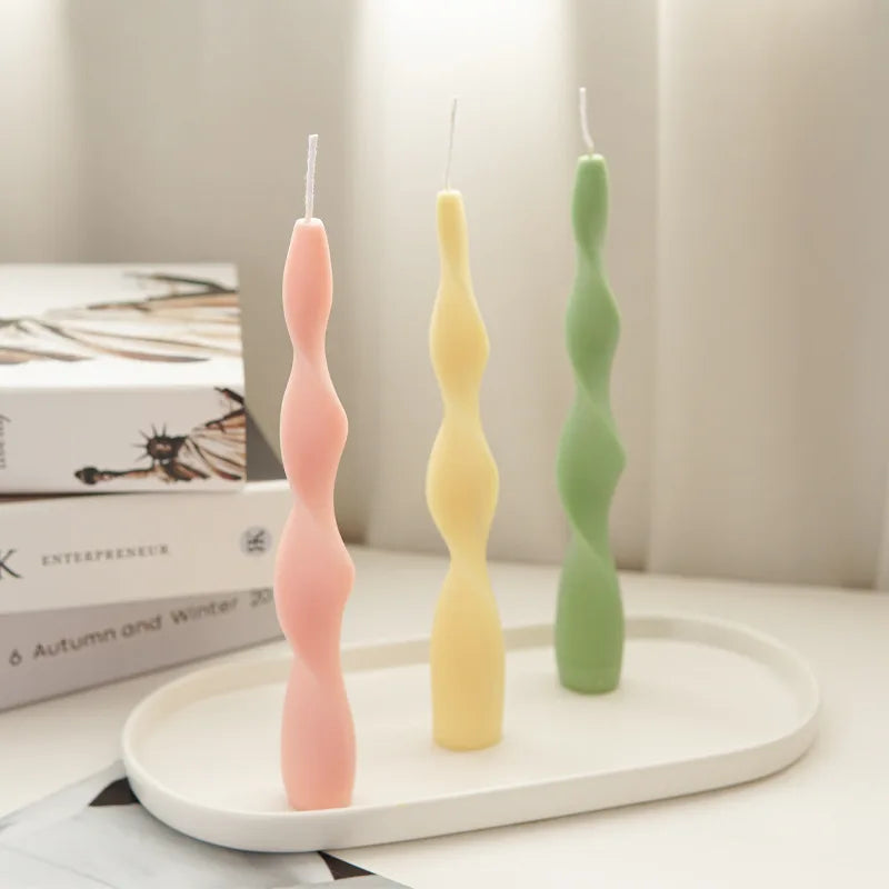 Romantic Spiral Long Pole Silicone Candle Mold