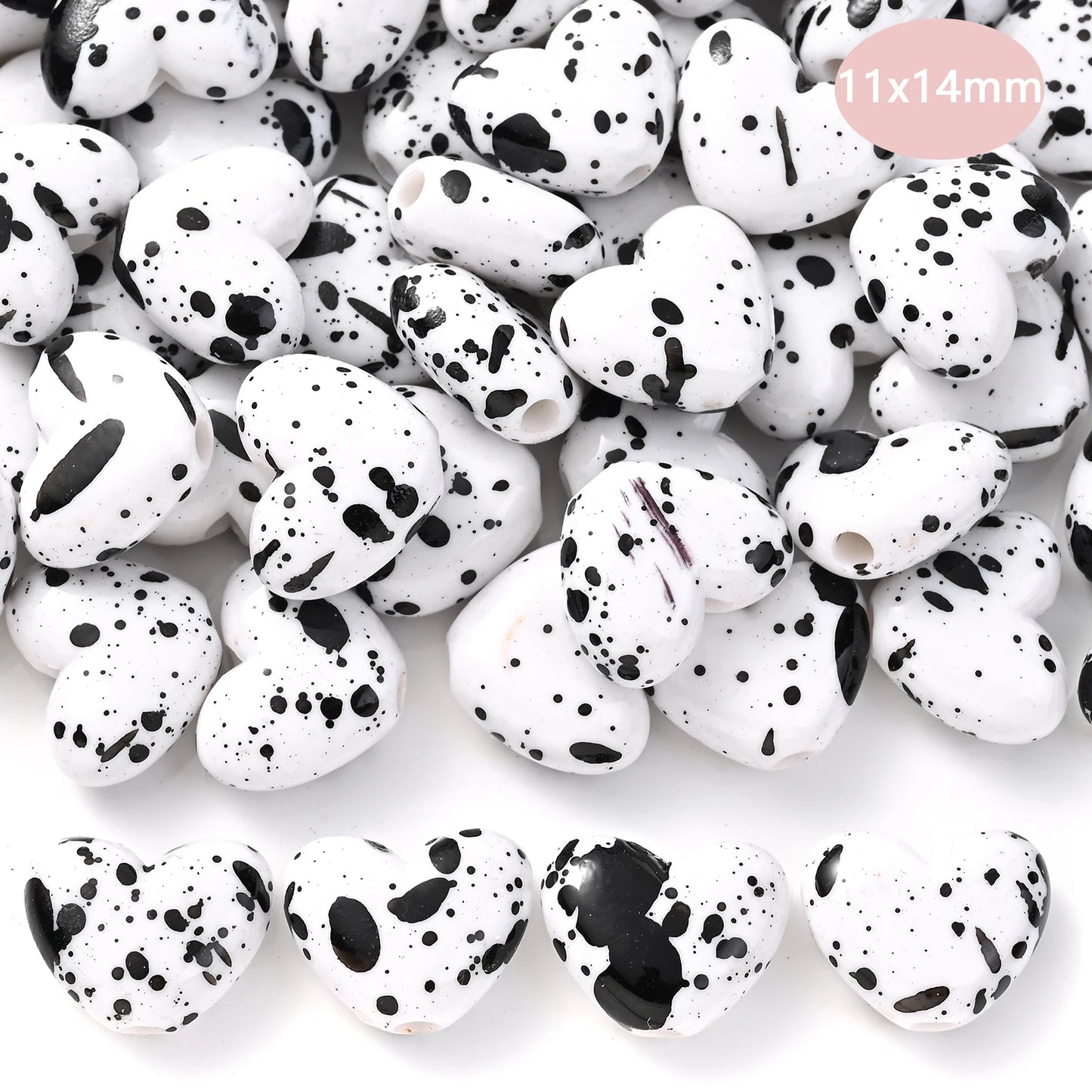 Black And White Bear Acrylic Beads For Jewelry Making