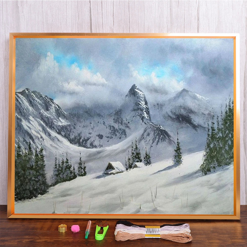 Landscape Winter Cross Stitch  Embroidery Kit