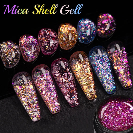 Glitter Nail Polish Sparkling Mica Shell Sequins