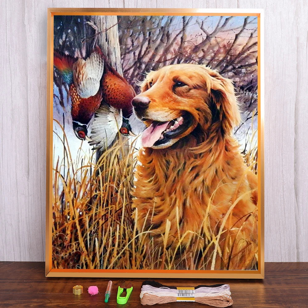 Labrador Cross Stitch DIY Embroidery Complete Kit