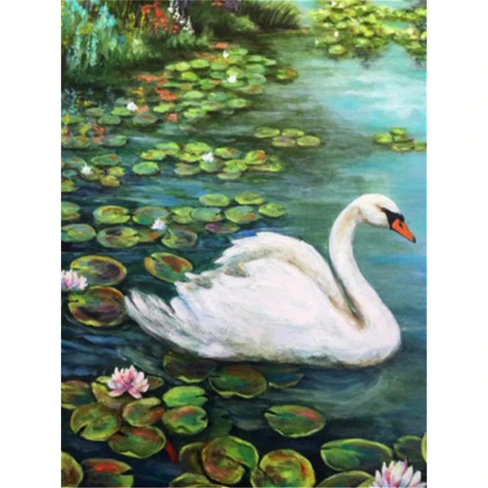 Swan Printed Cross Stitch Embroidery Kit