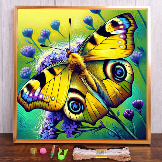 Butterfly Printed Fabric Cross Stitch Embroidery