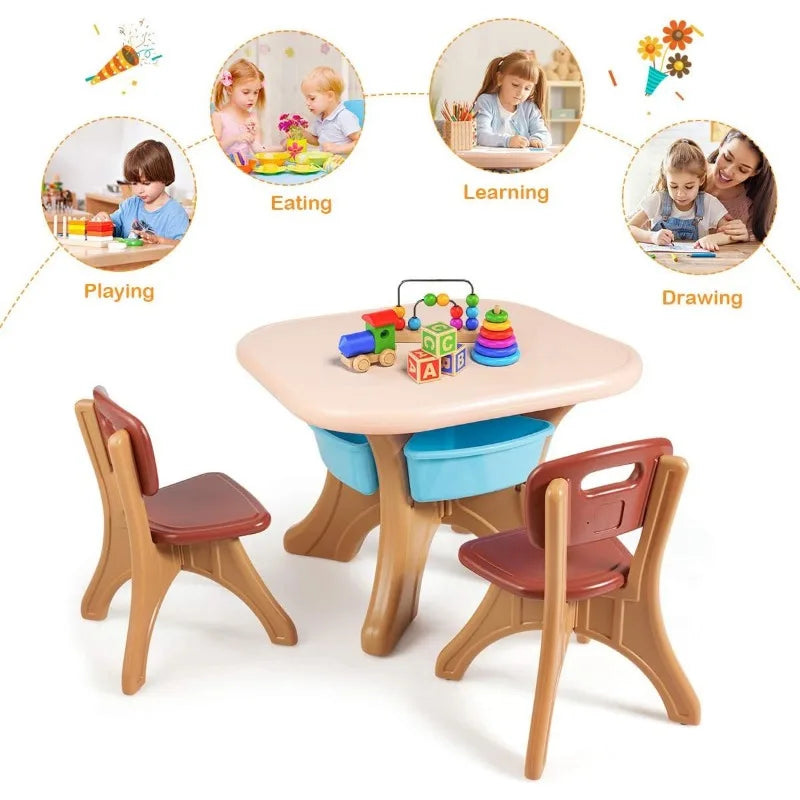 3 Piece Activity Table w/Detachable Toy Storage Bin