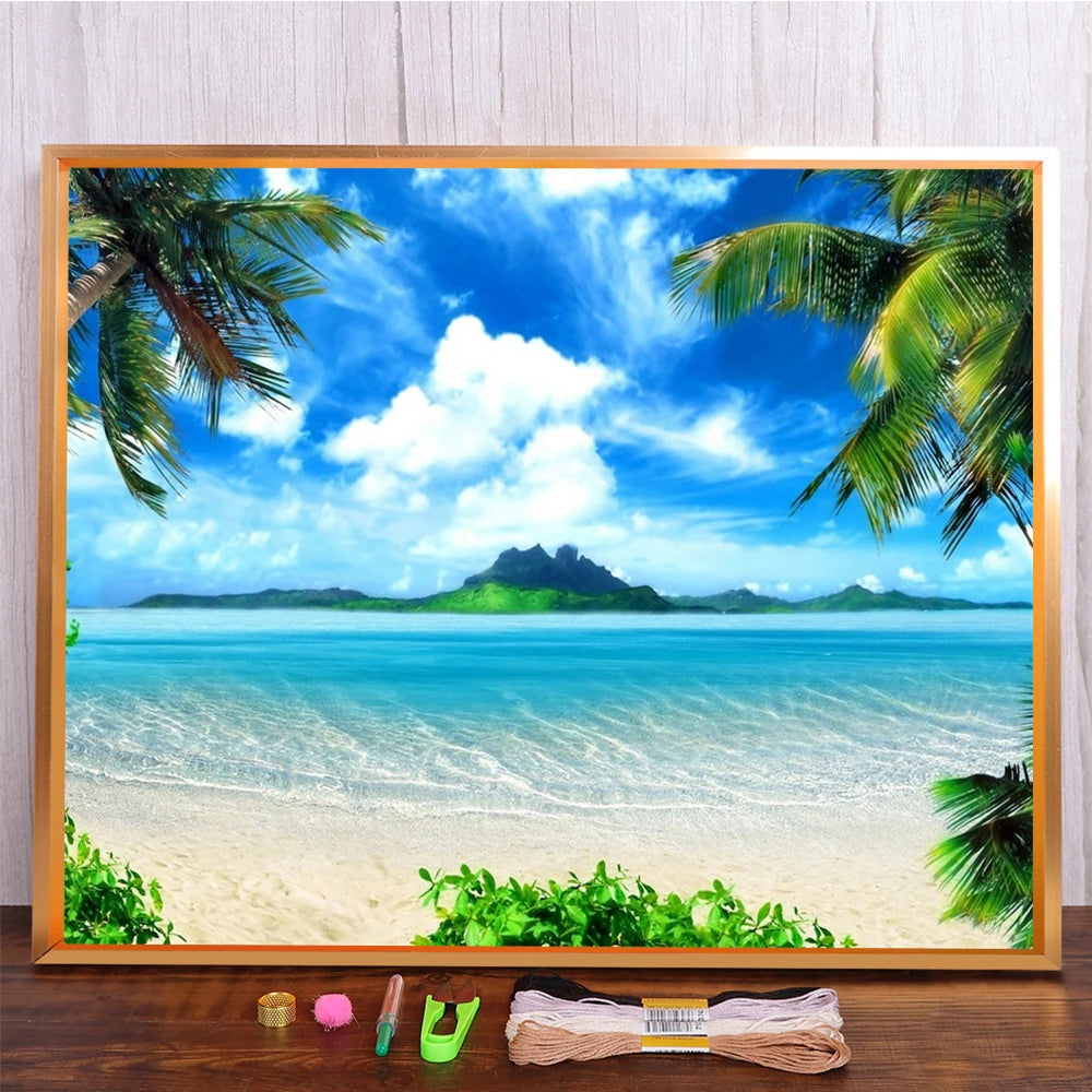 Landscape Seaside Cross Stitch Embroidery Kit