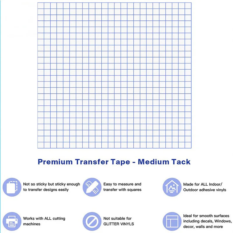 Clear Vinyl Tape Alignment Grid Transfer Paper