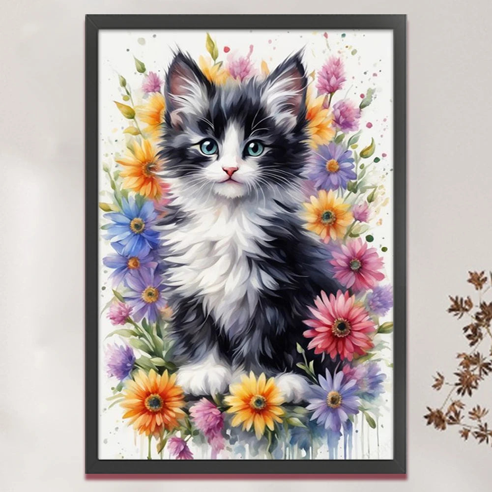 Embroidery Eco-cotton Thread Cat Cross Stitch Kit