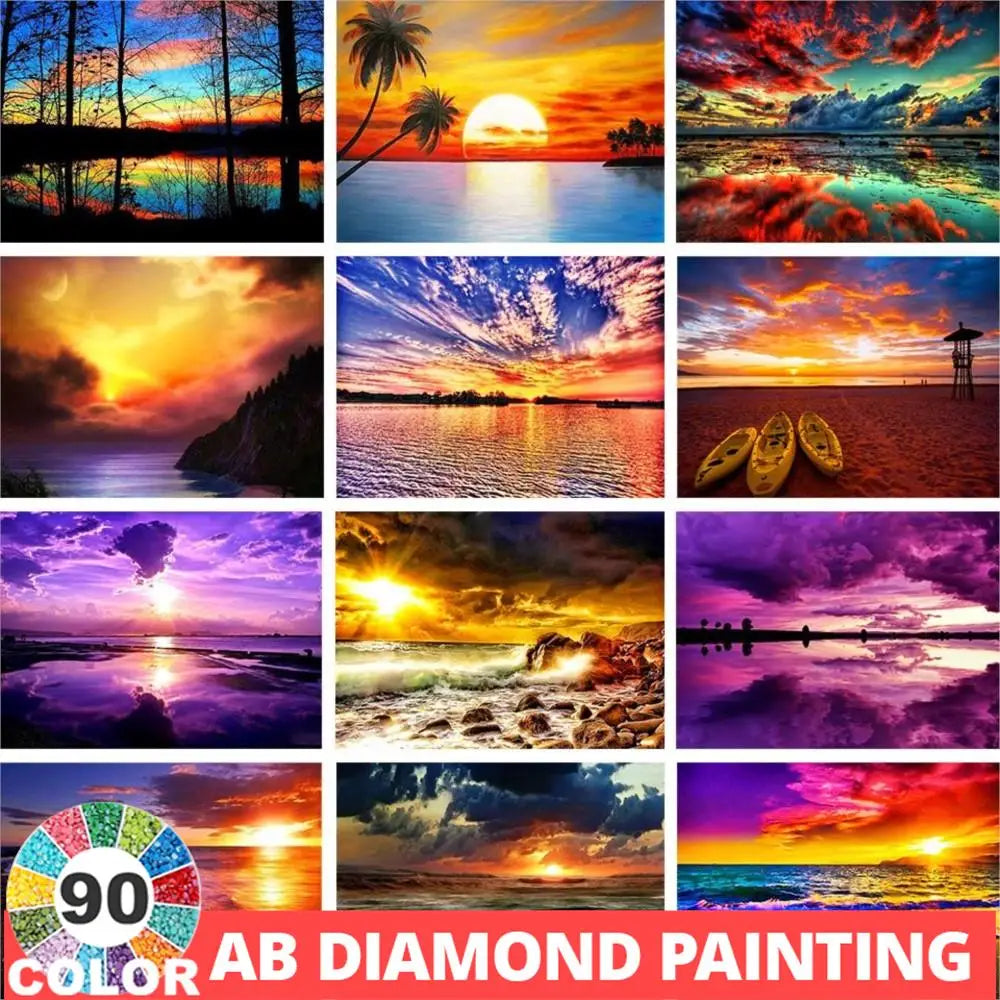 Diamond Painting Landscape Sunset Embroidery Kit