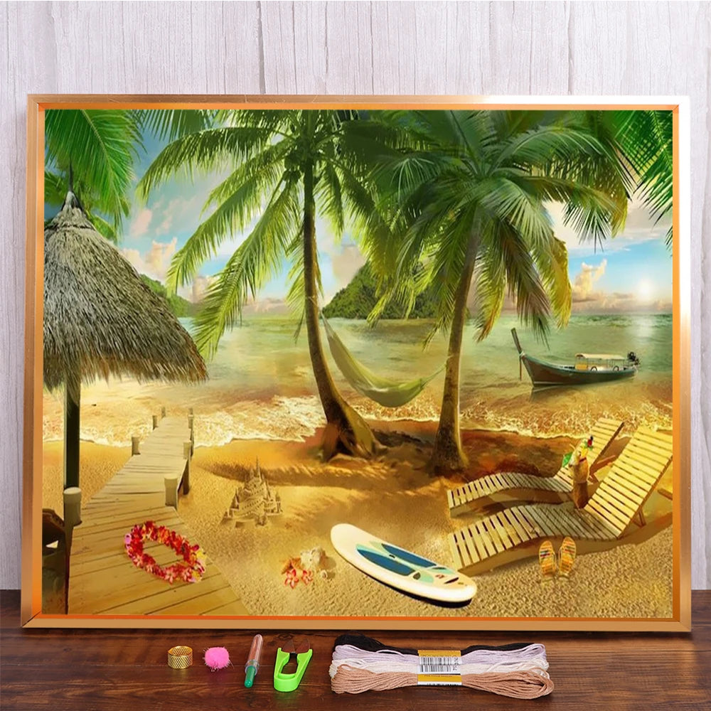 Landscape Seaside Cross Stitch Embroidery Kit