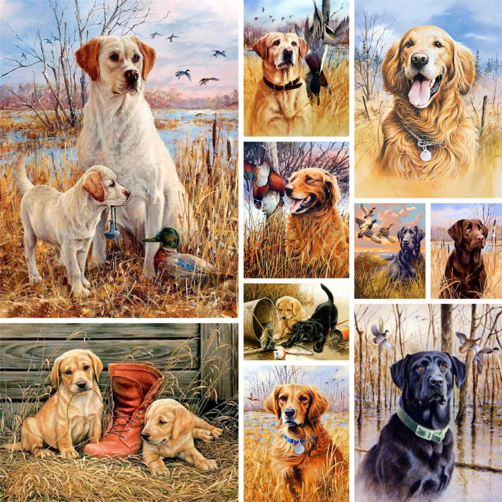 Labrador Cross Stitch DIY Embroidery Complete Kit