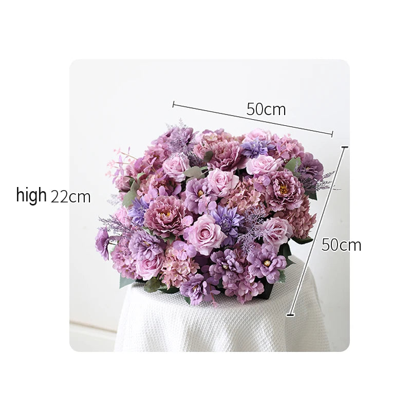 Artificial Flower Row Wedding Backdrop Decor