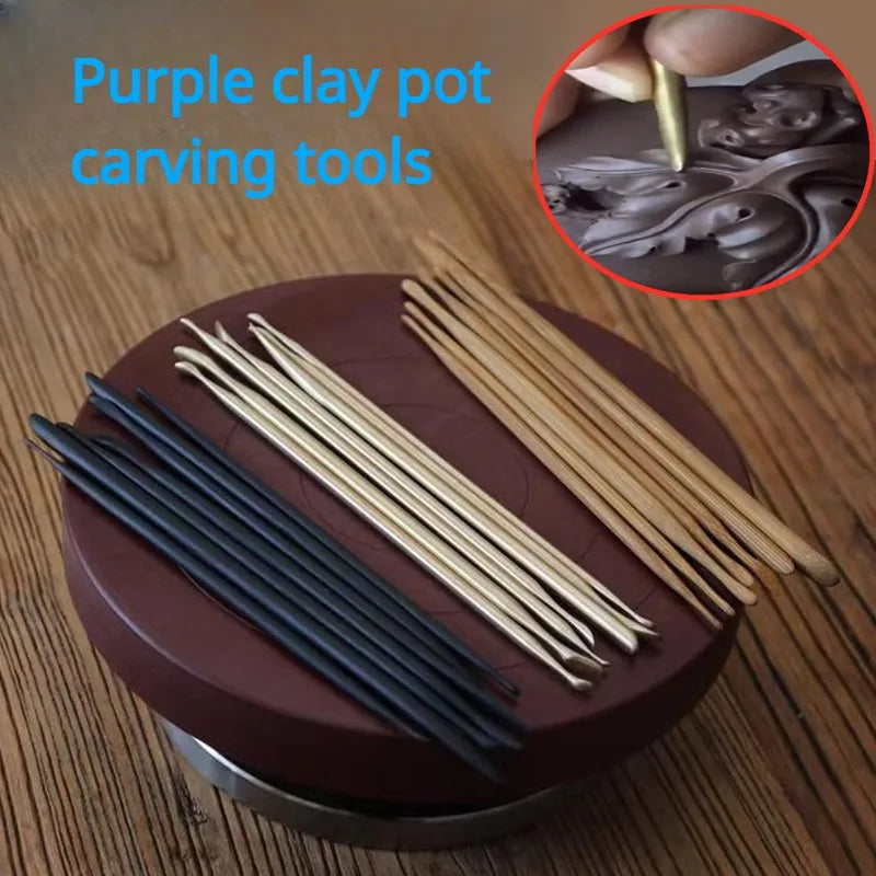 7 Pieces/set Special Tools for Purple Clay Pot Horn/bamboo/metal Single/double Head DIY Crockery Pot Vase Sculpting Pottery Tool