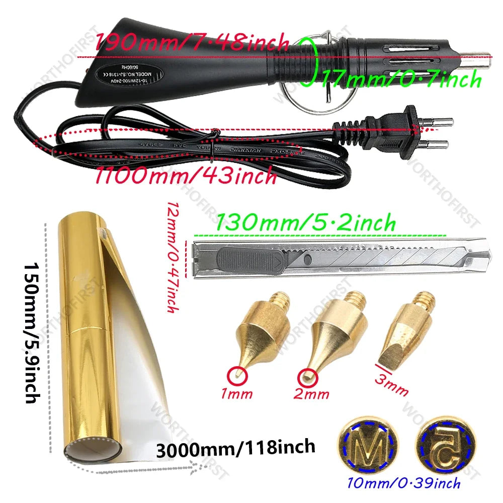 Hot Stamping Applicator Kit for Leather & Wood Crafts