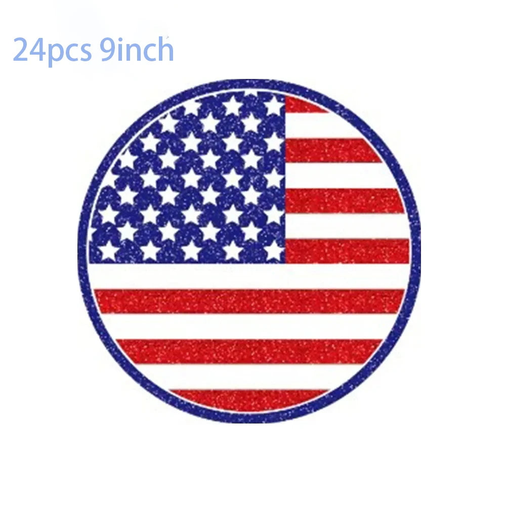 American Flag Patriotic Independence Day Disposable Tableware