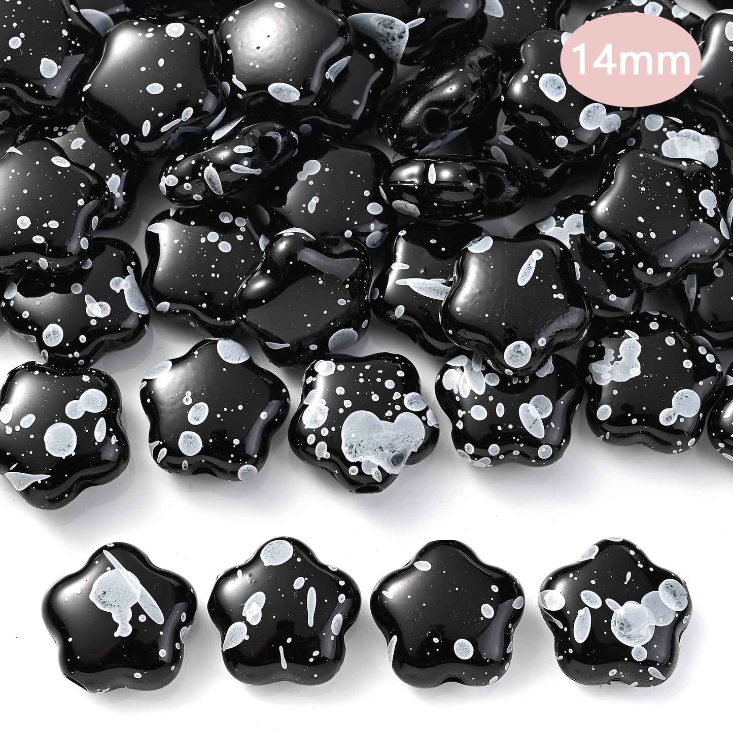 Black And White Bear Acrylic Beads For Jewelry Making