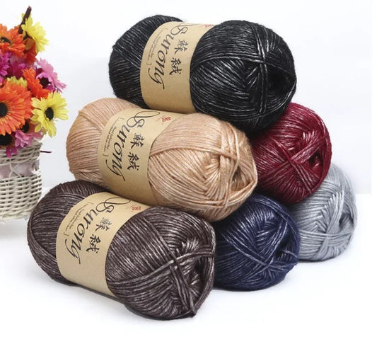 5pcs/500g Silk Cotton Knitting & Crochet Thread