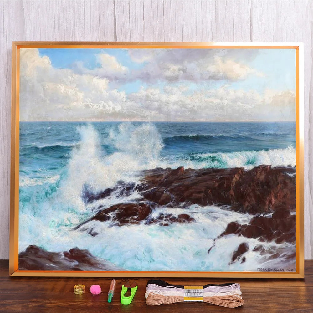 Landscape Seaside Cross-Stitch  Embroidery Kit