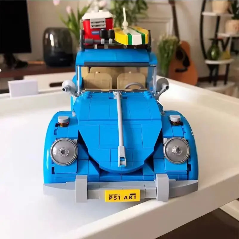 1193Pcs Model Vehicle Blue Classic Car Building Blocks