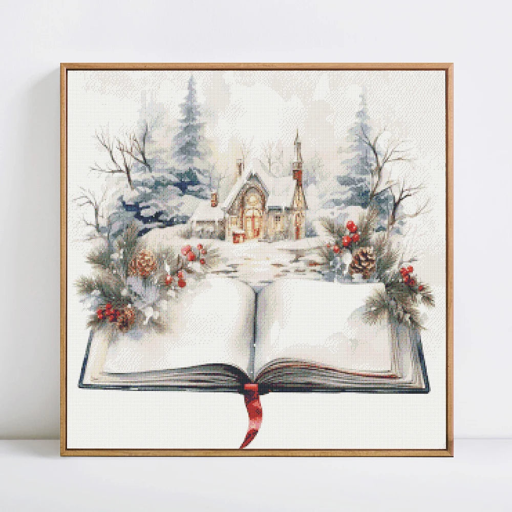 Winter House Landscape Embroidery Kits