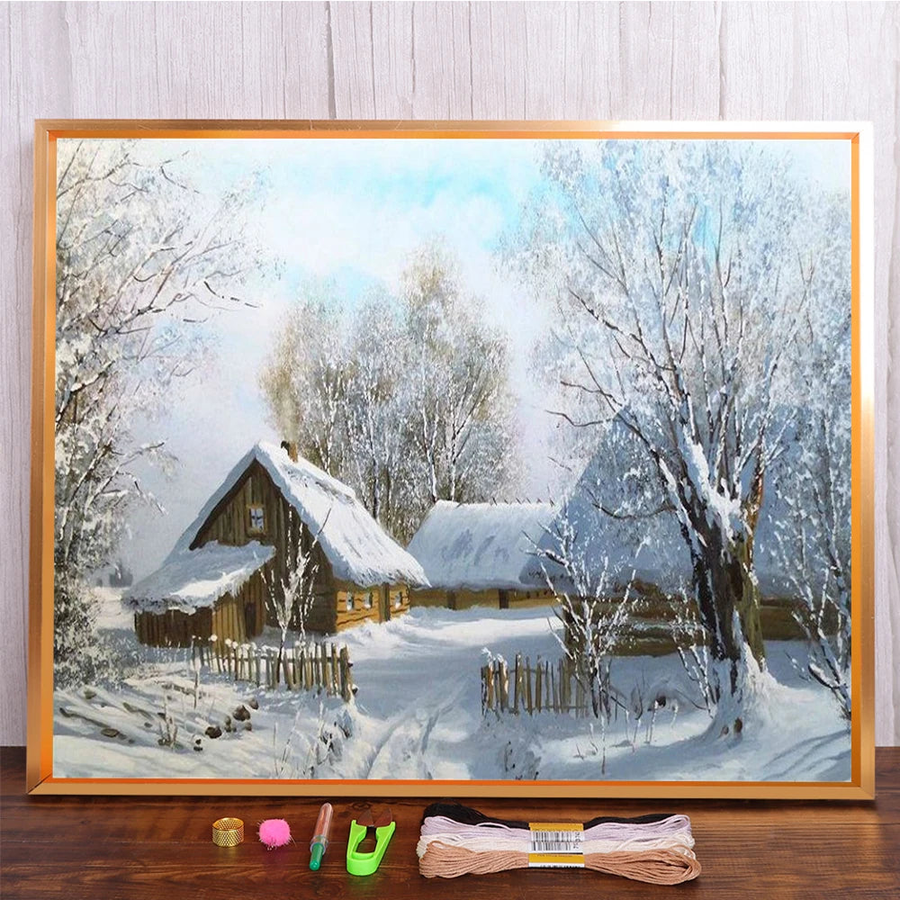 Landscape Winter Cross Stitch Embroidery Kit