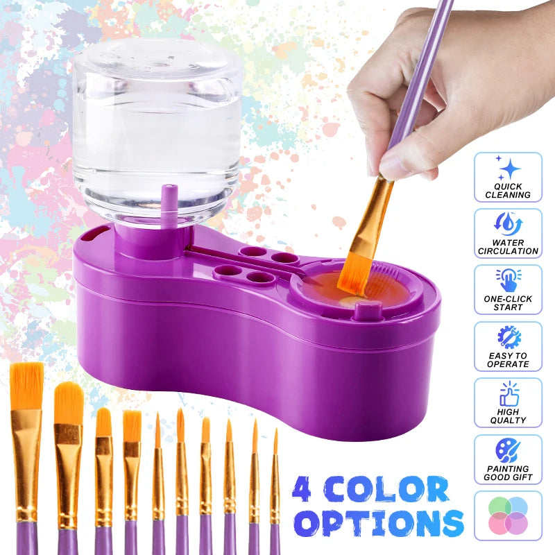 Paint Brush Cleaner With Drainage And Brush Holder