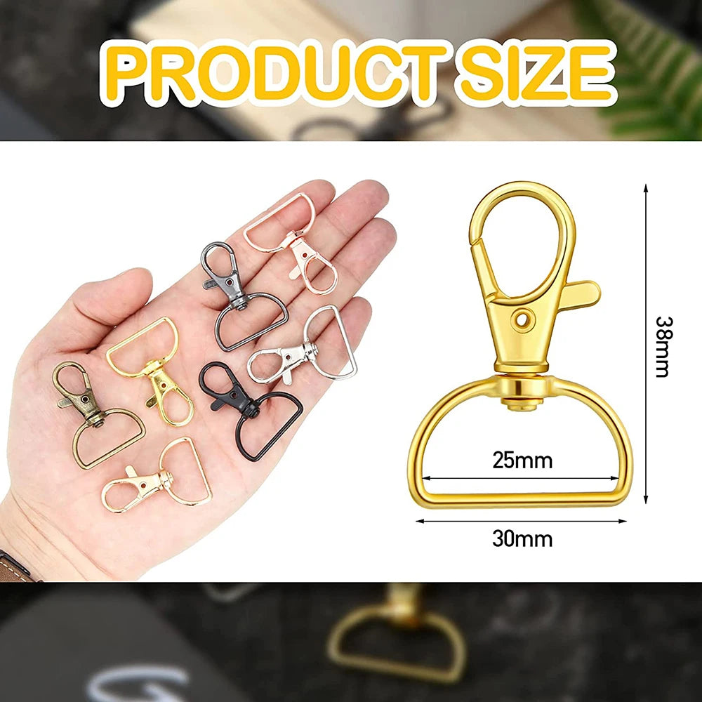 10Pcs Swivel Clasps with D Rings Crafting Sewing