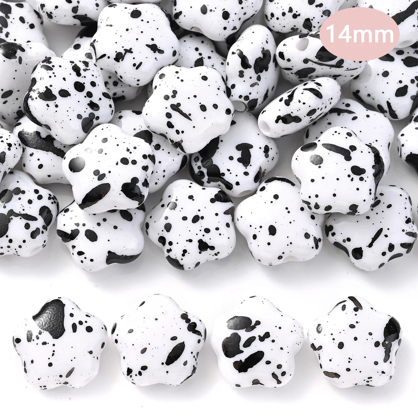 Black And White Bear Acrylic Beads For Jewelry Making