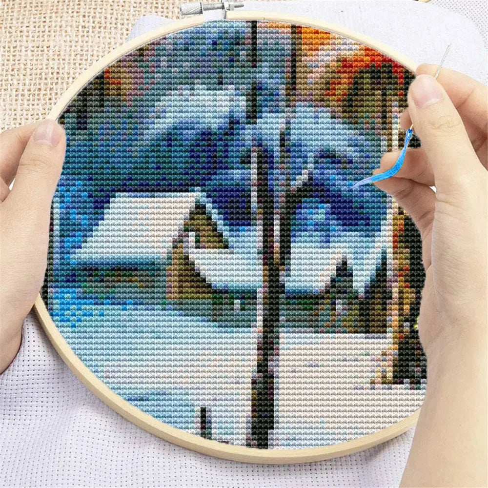 Cross Stitch Winter Snow  Scenery Embroidery Kits