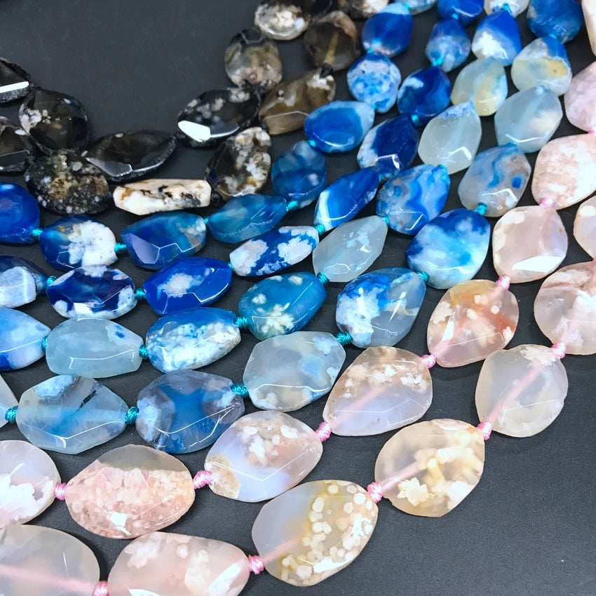 Faceted Sakura Agates Beads
For Jewelry Making