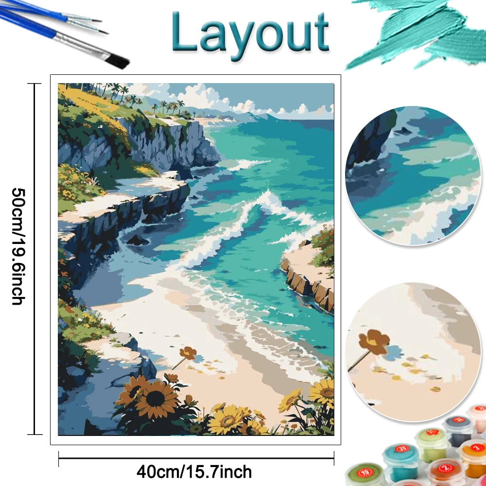 Painting By Number Seaside Landscape Kit