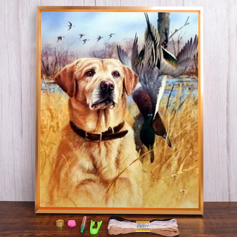 Labrador Cross Stitch DIY Embroidery Complete Kit