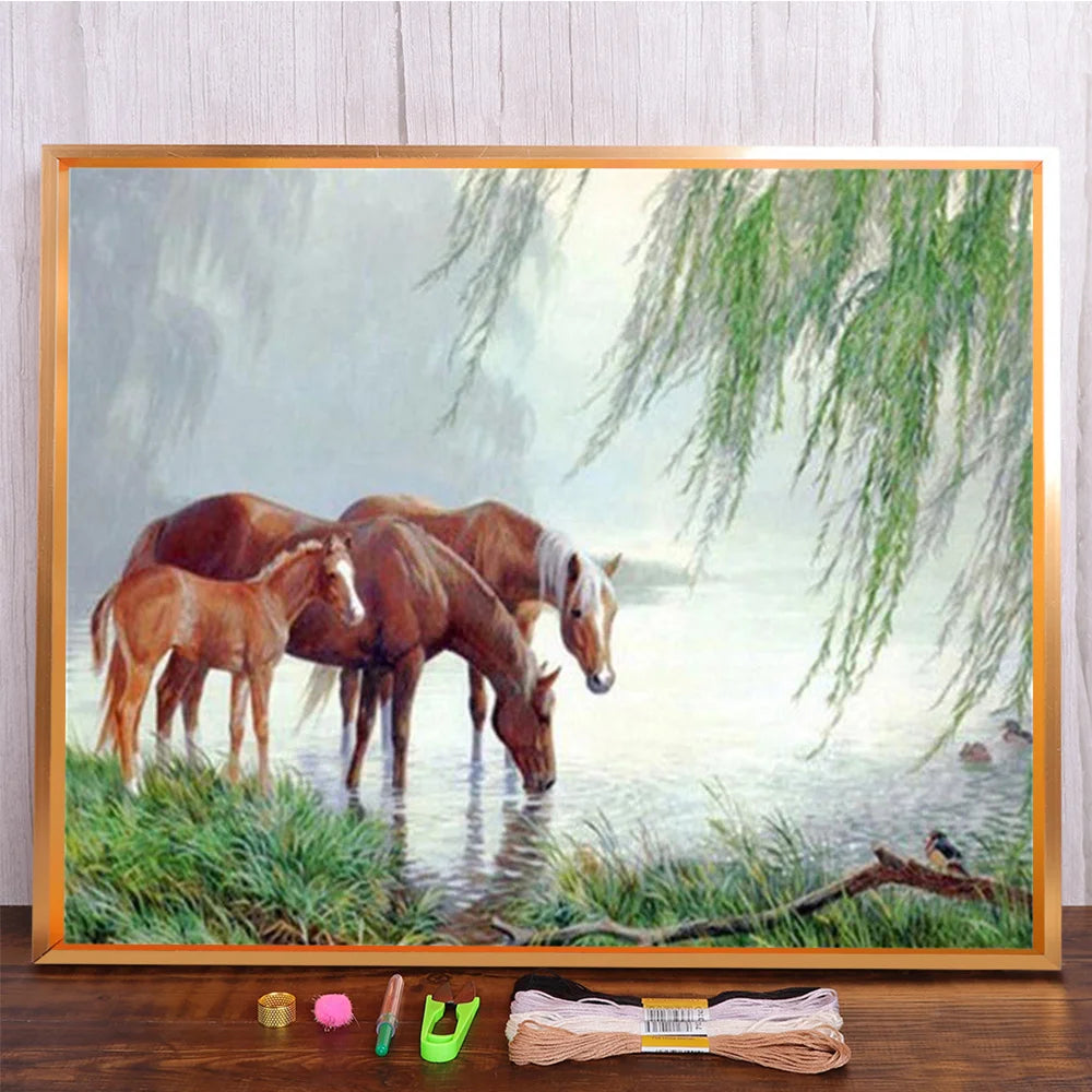 Horse Cross Stitch Embroidery Kit