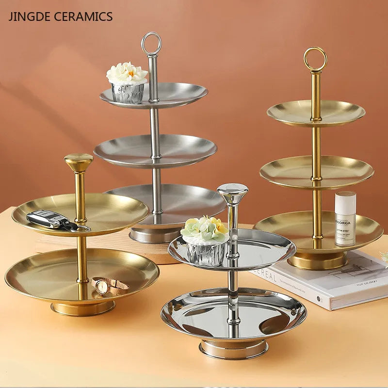 Stainless Steel Three-layer Food Tray