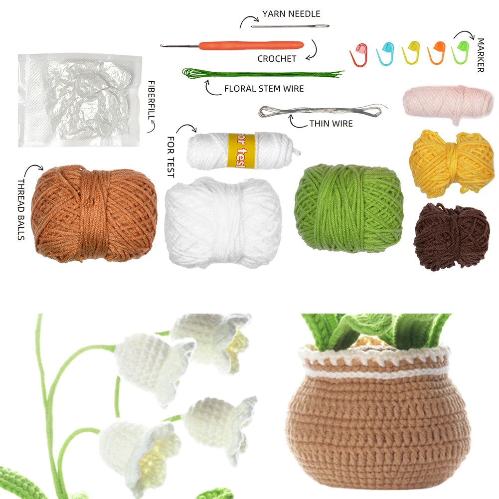 Sunflower Hand Woven DIY Crochet Flower Kit for Beginner