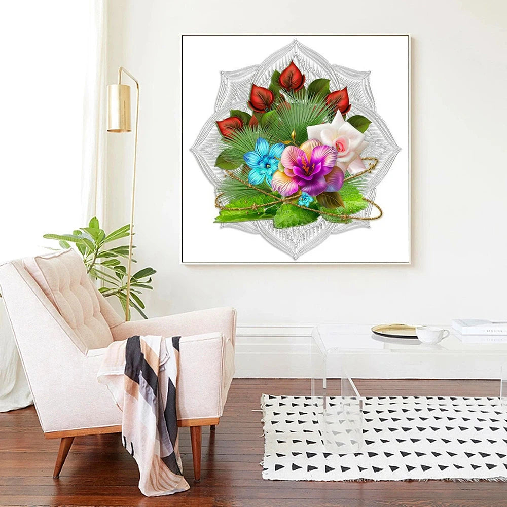 Cross Stitch Embroidery Rose Flower Kit