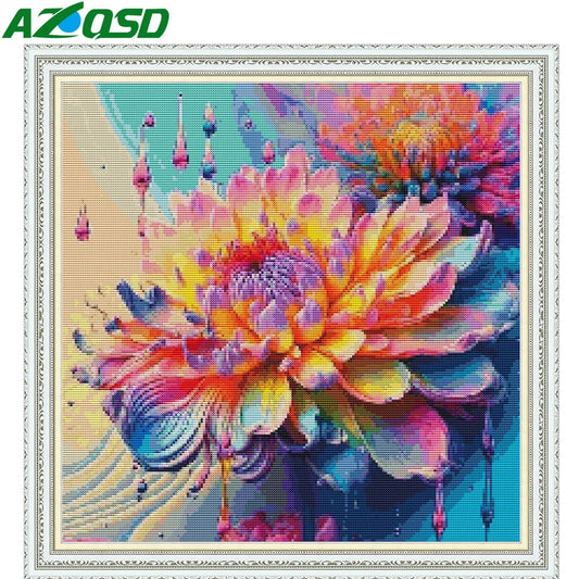 Embroidery Flower Chrysanthemum Cross Stitch Kit