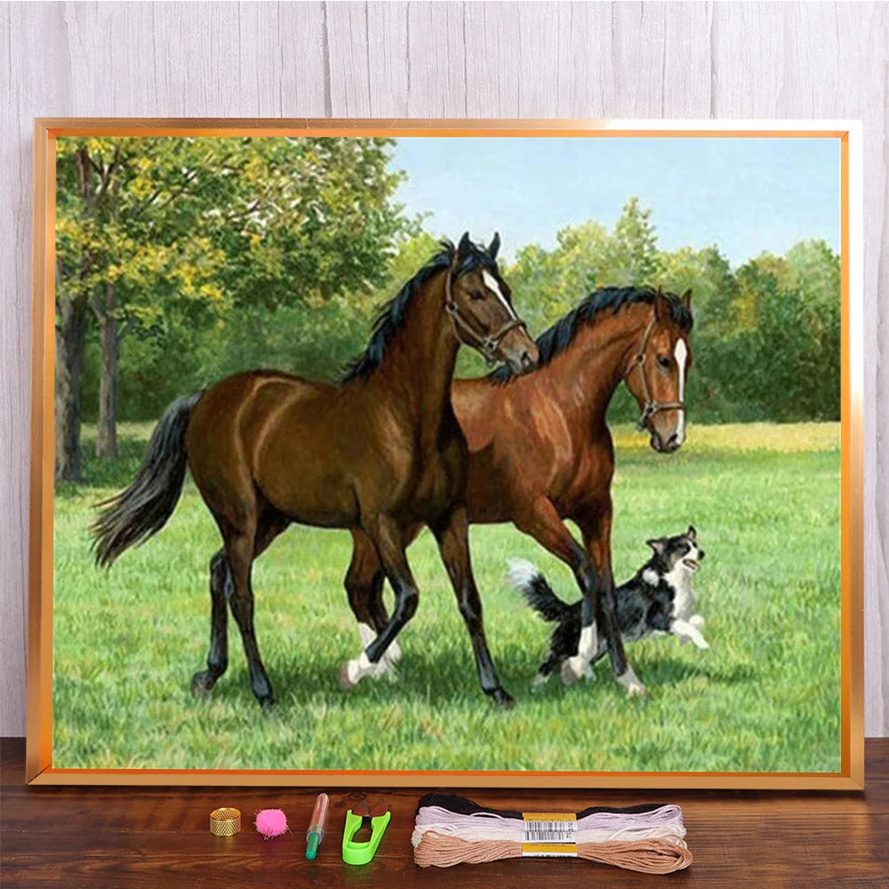 Horse Cross Stitch Embroidery Kit