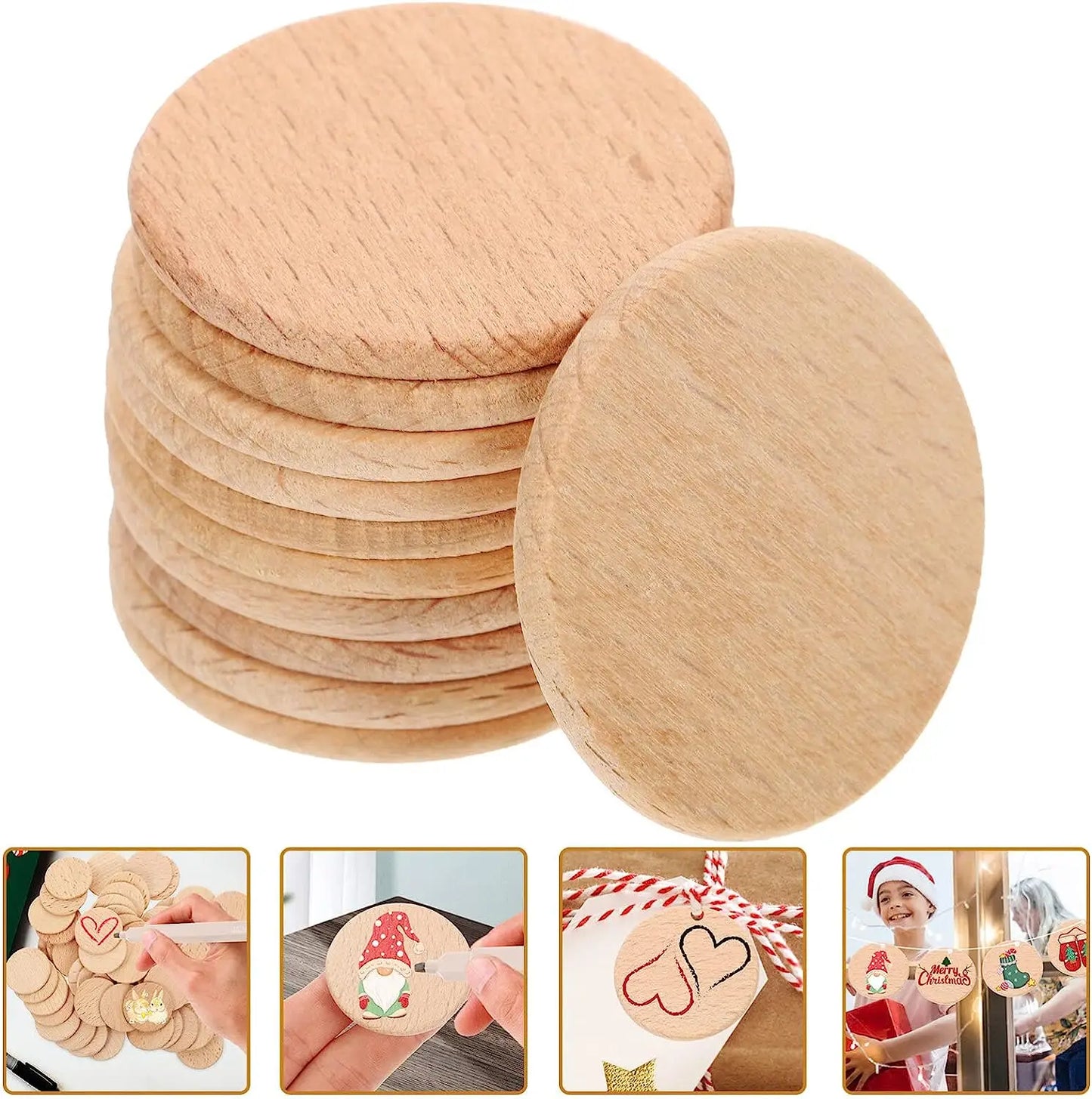 Natural Beech Wood Slices  for Crafts